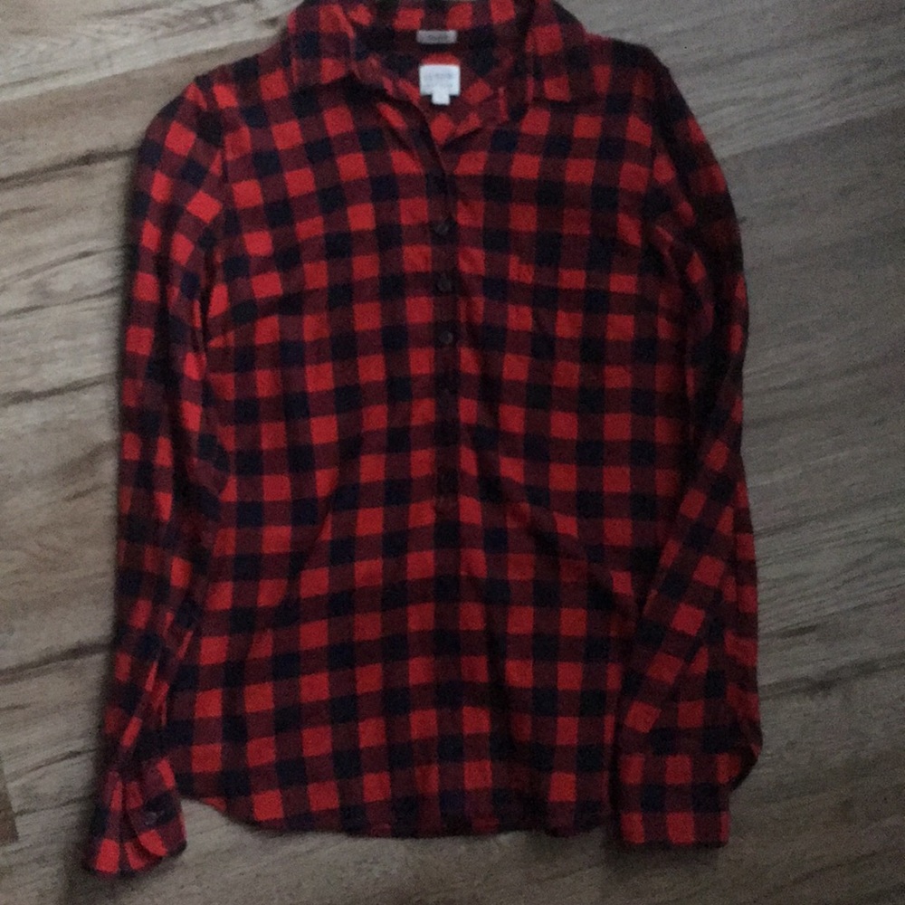 JCrew 3-quarter button up flannel. Size small.